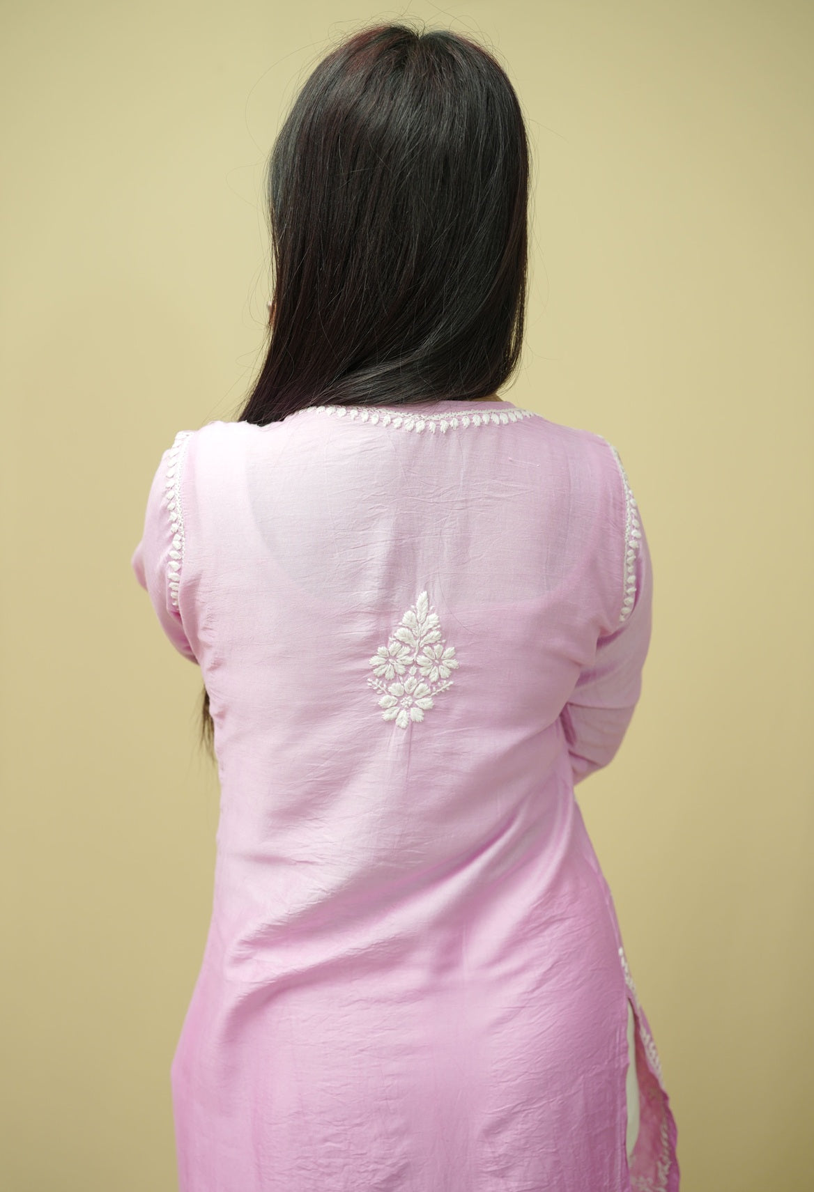 Gulnaar Chanderi 3D Chikankari Kurta