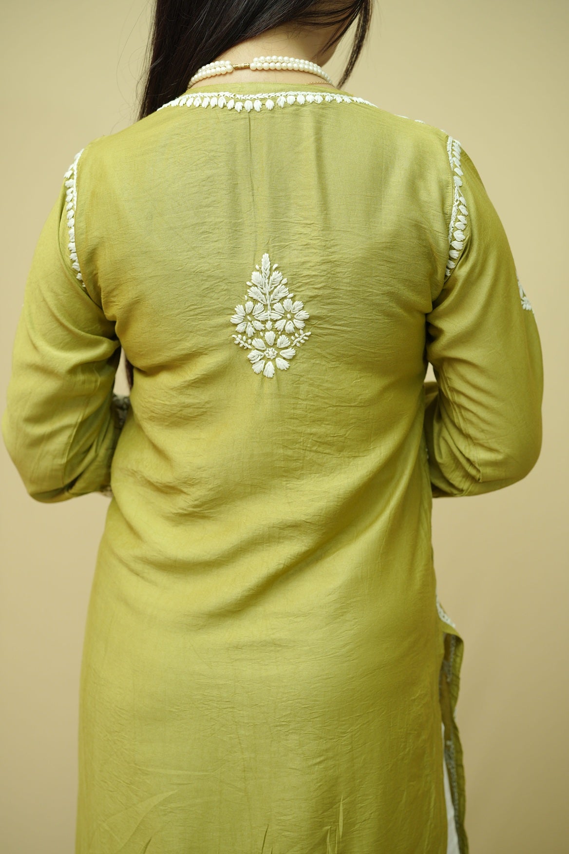 Gulnaar Chanderi 3D Chikankari Kurta