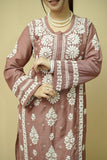 Gulnaar Chanderi 3D Chikankari Kurta