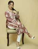 Gulnaar Chanderi 3D Chikankari Kurta