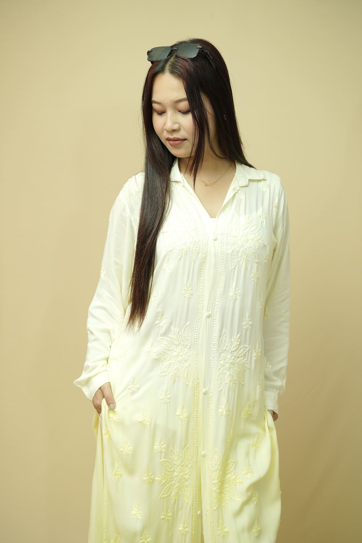 Nyra Chikankari Long Shirt