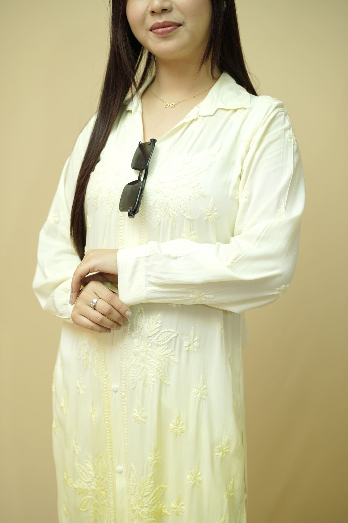 Nyra Chikankari Long Shirt