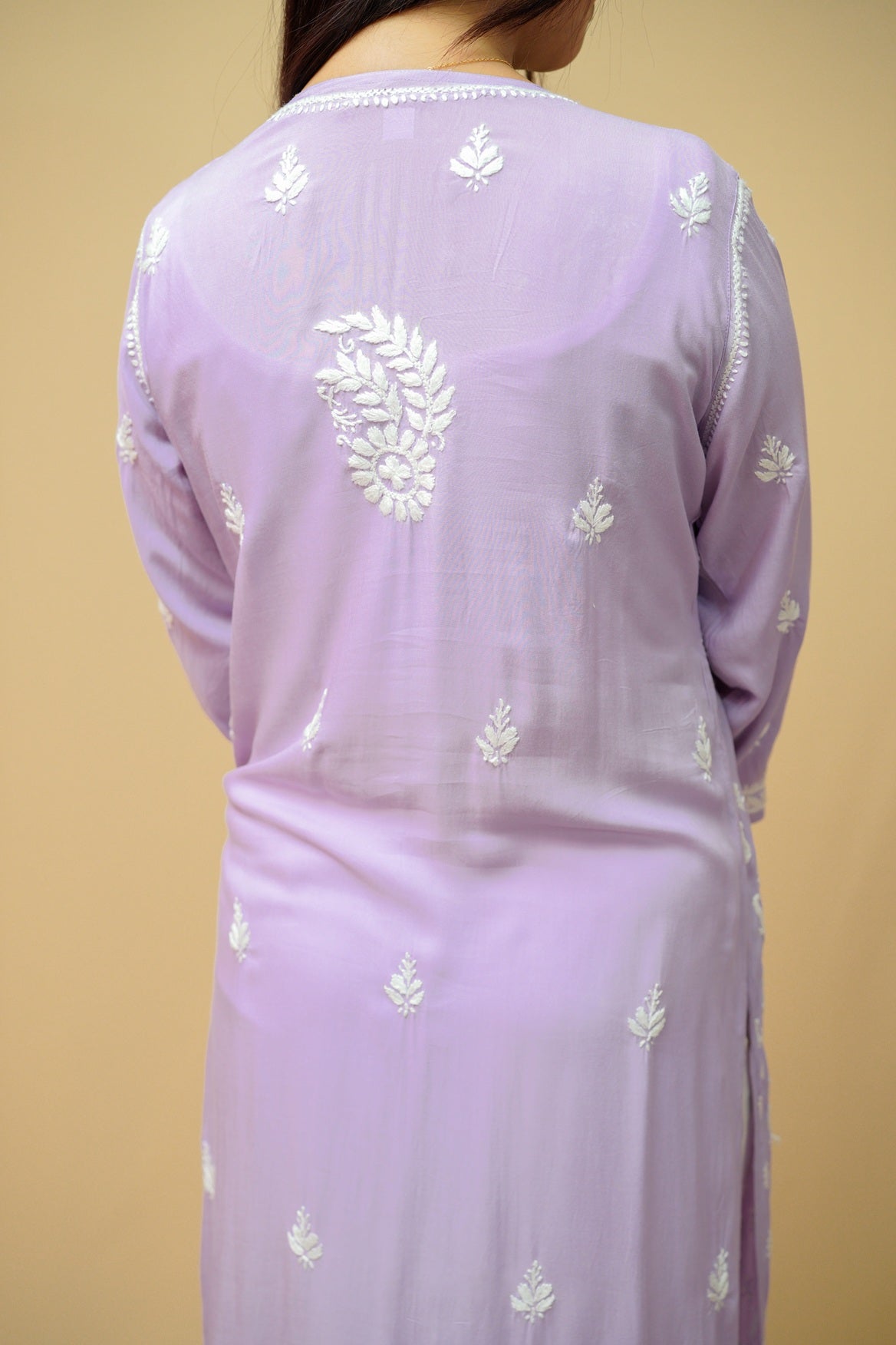 Modal Chikankari Long Straight Kurta