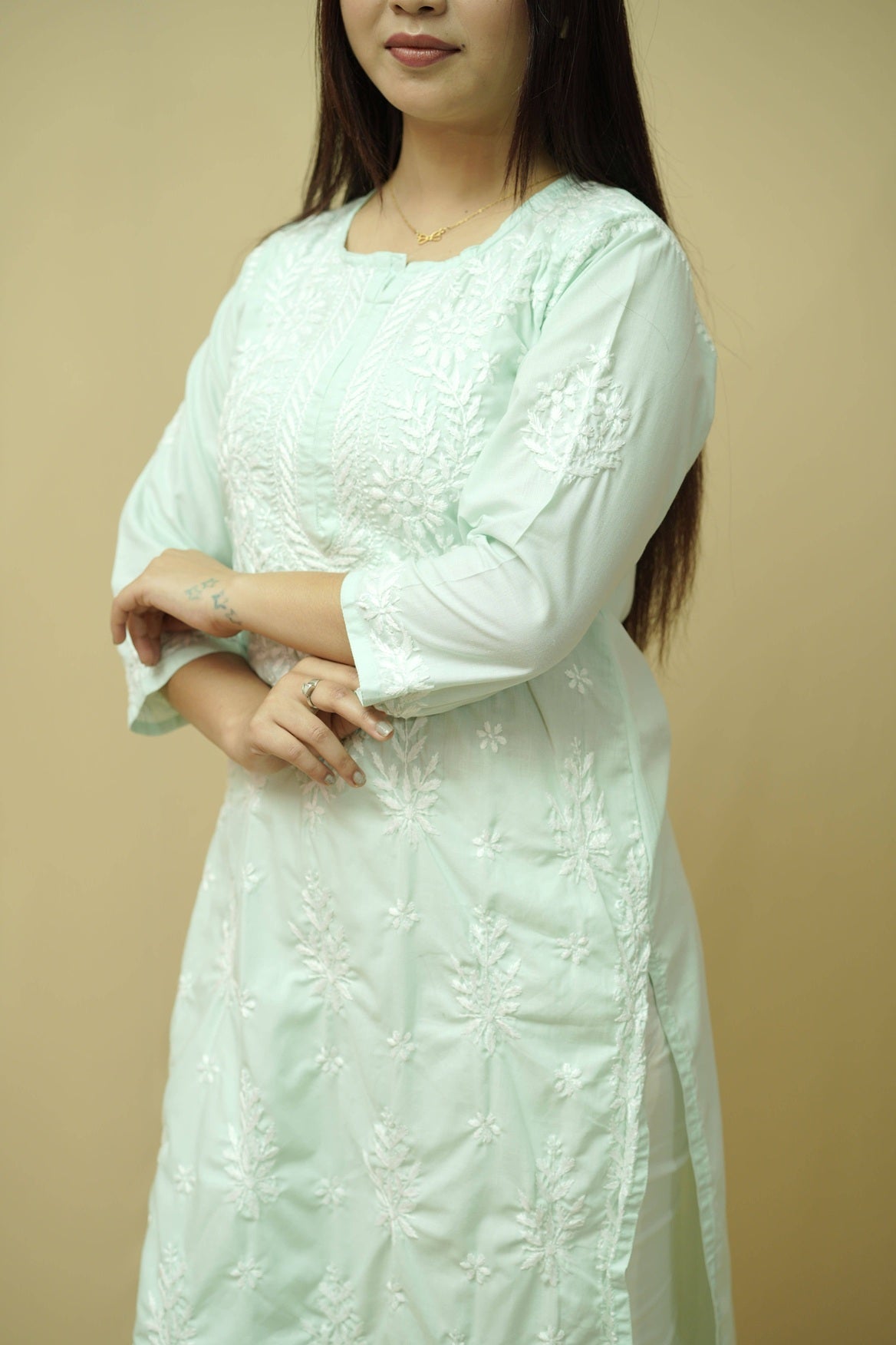 Boxer Chikankari Long Kurti