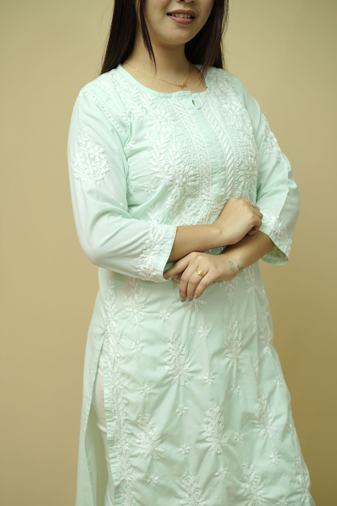 Boxer Chikankari Long Kurti