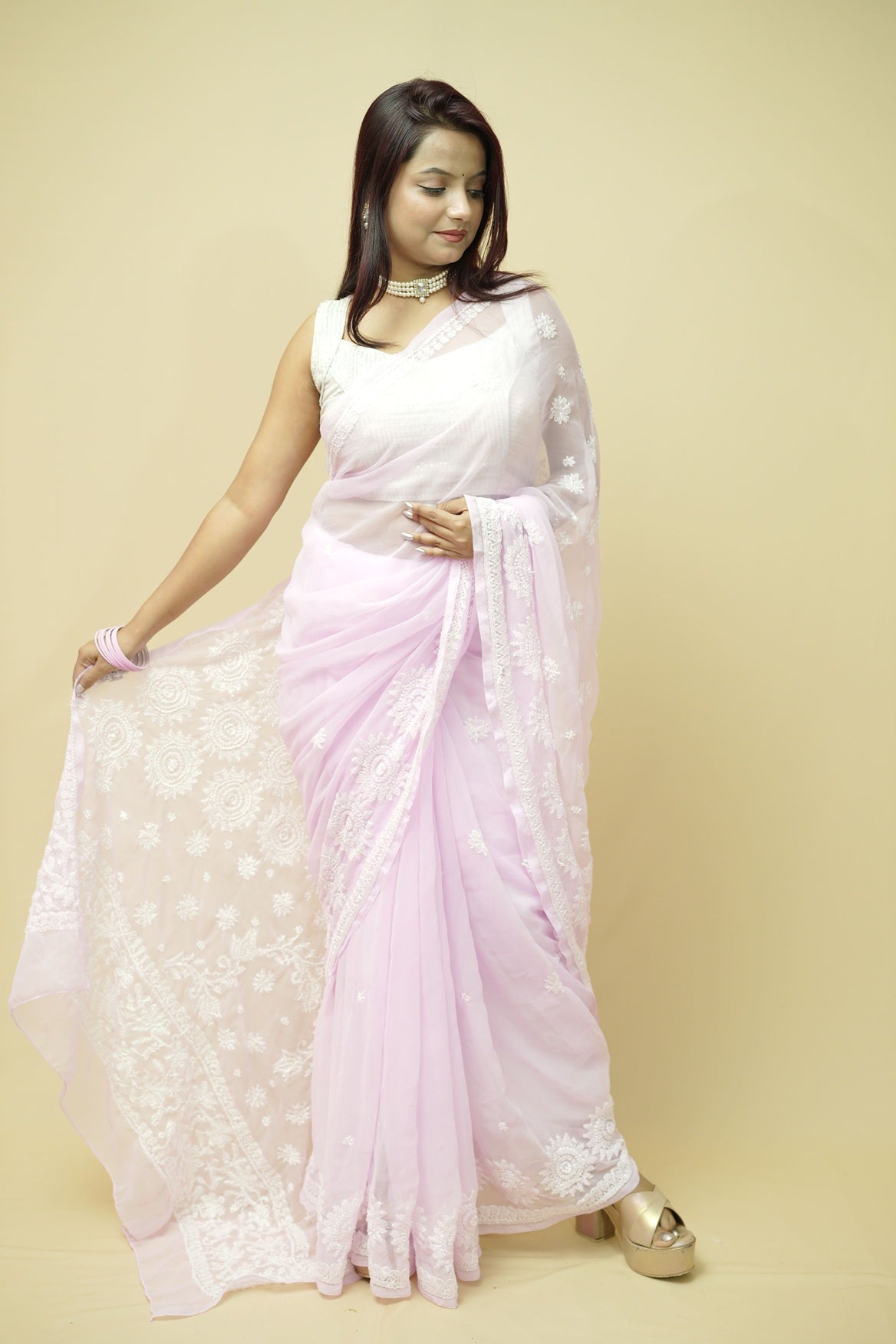 Sanya Suraj Chikankari Saree