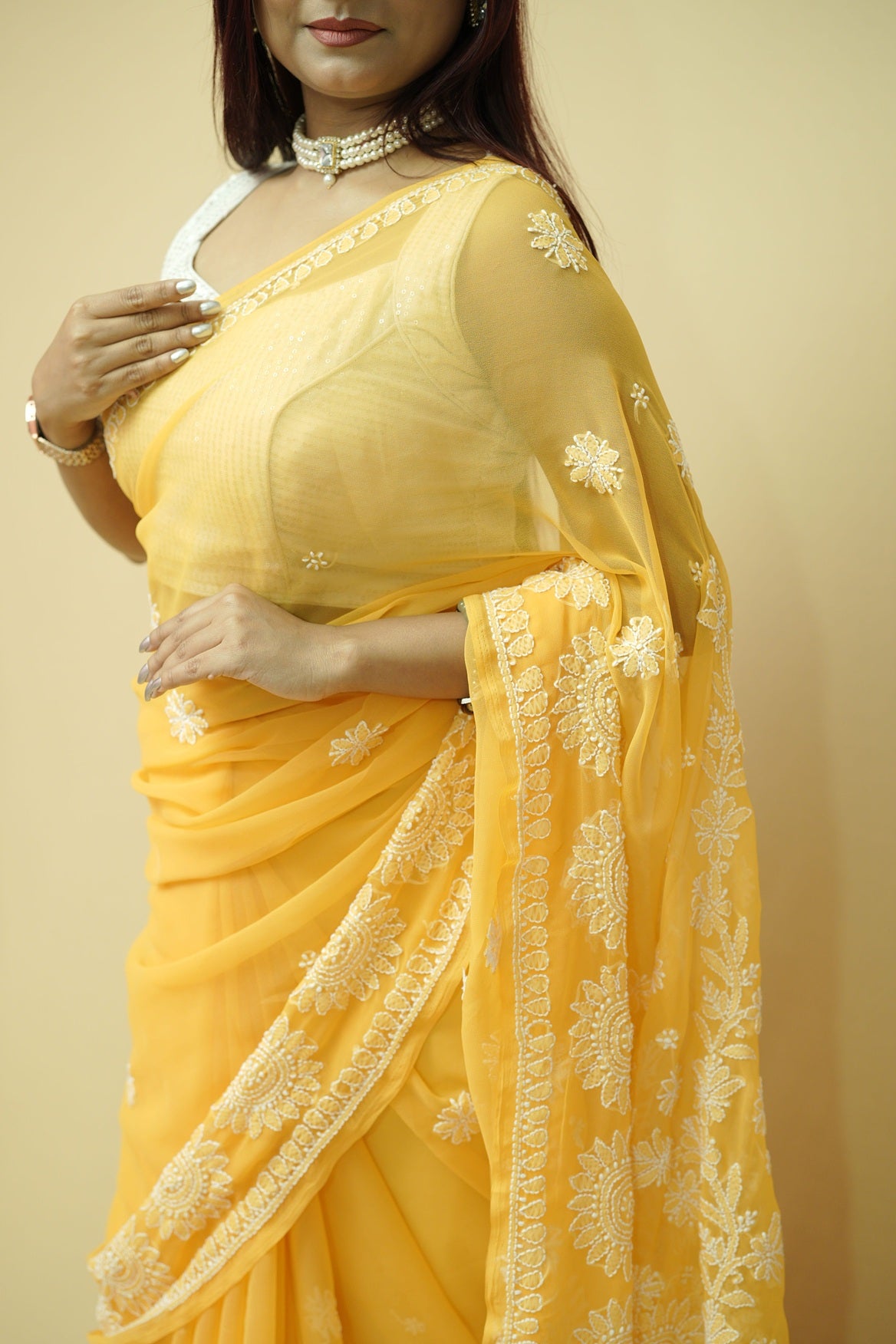Sanya Suraj Chikankari Saree