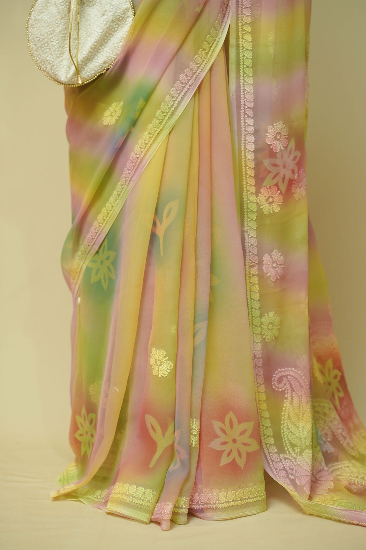 Ira Tie-Dye Chikankari Saree