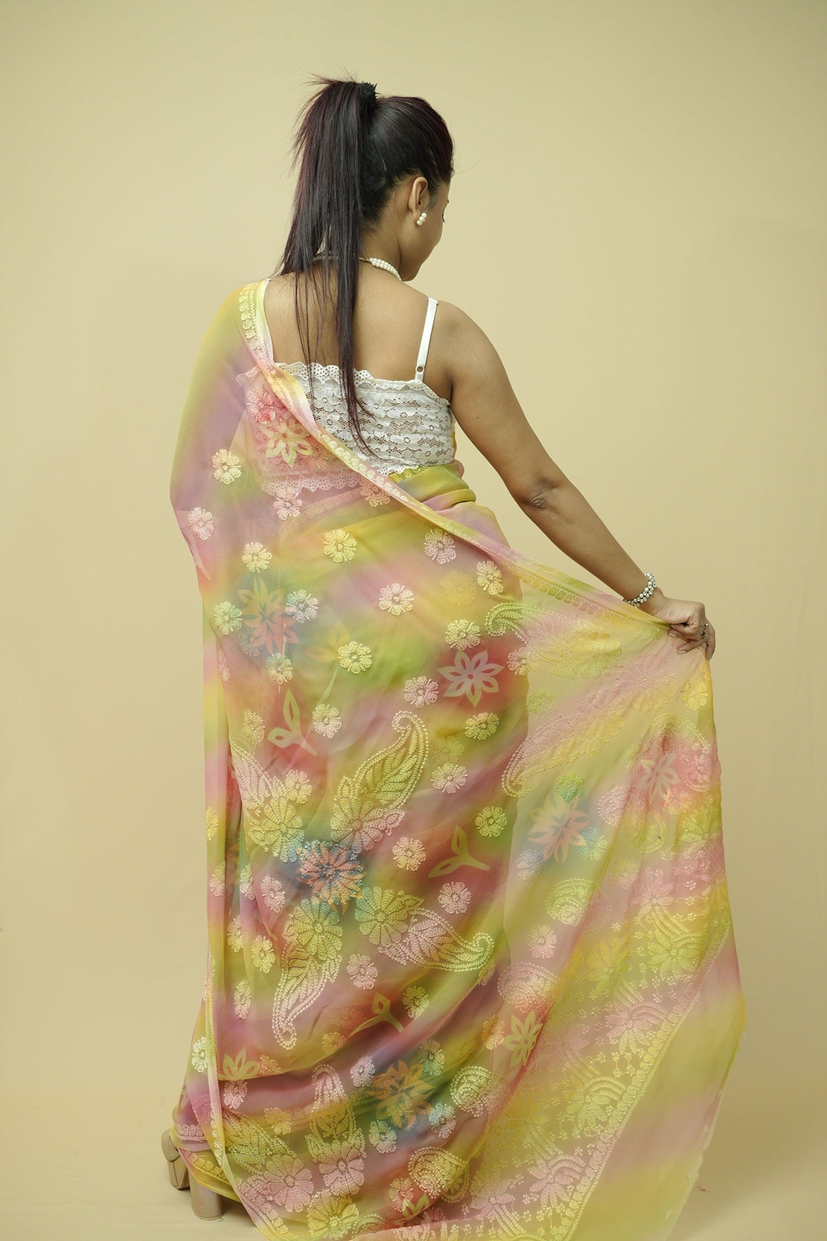 Ira Tie-Dye Chikankari Saree