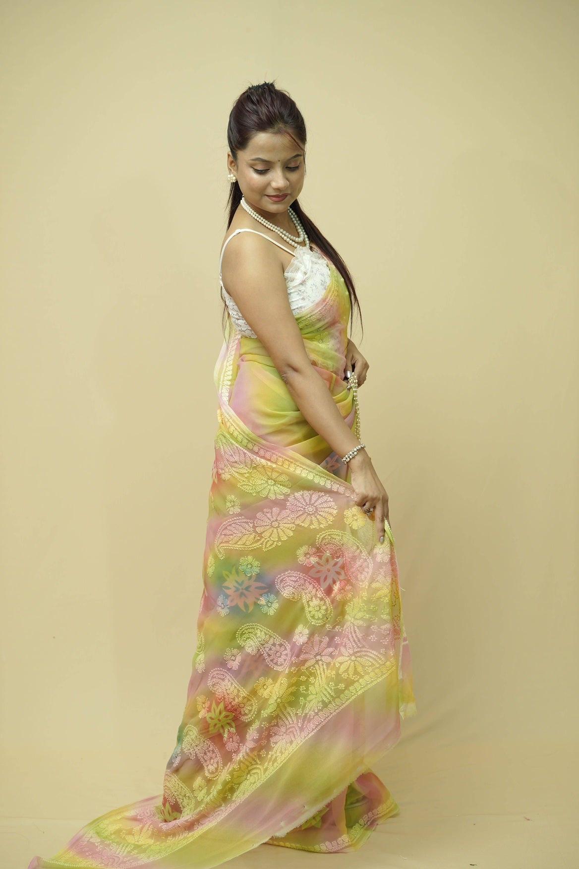 Ira Tie-Dye Chikankari Saree