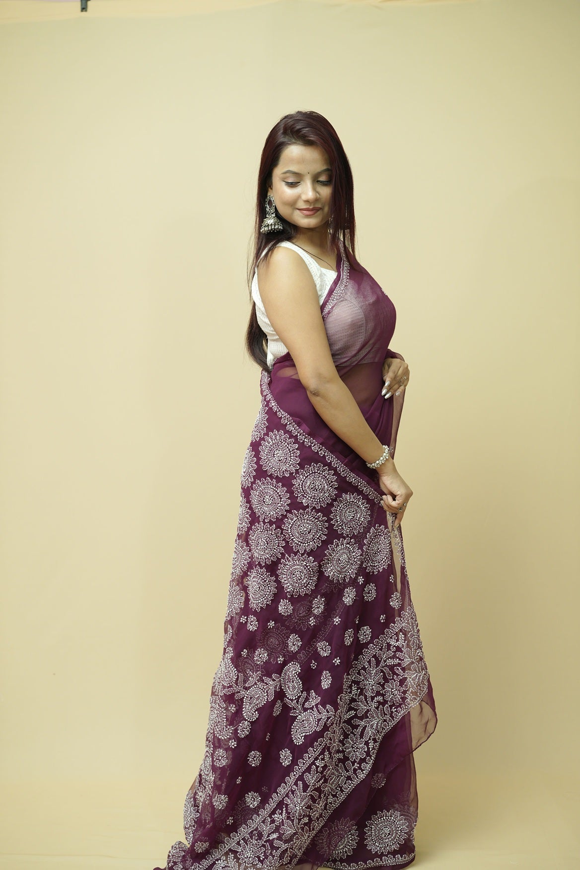 Sanya Suraj Chikankari Saree