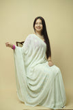 Elara Viscose Georgette Chikankari Saree-Pastel Green