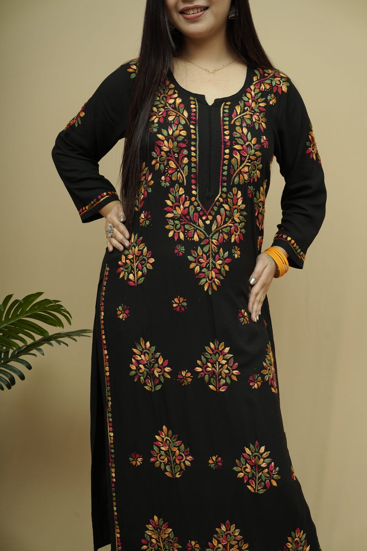 Mehira Rayon Chikankari Kurta Plazzo Set