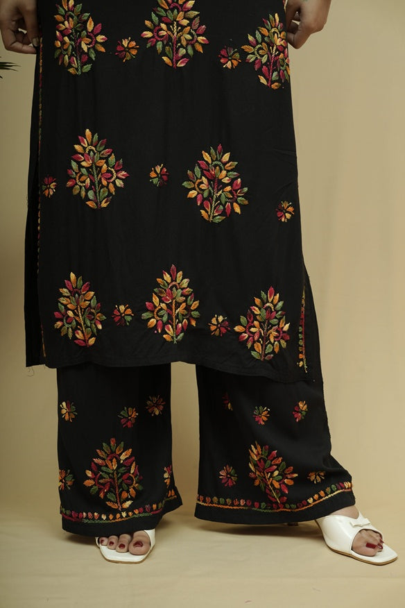 Mehira Rayon Chikankari Kurta Plazzo Set