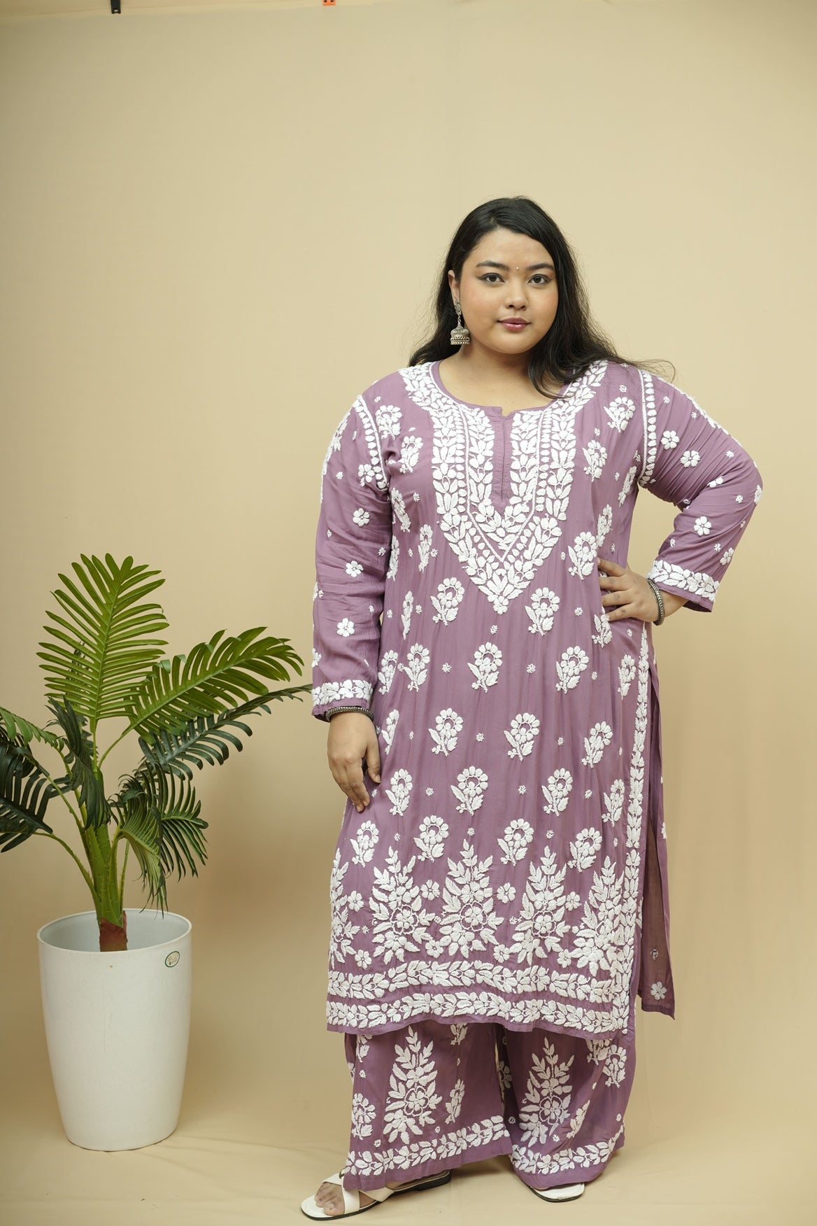 Aisha 3D Chikankari Kurta Plazzo Set