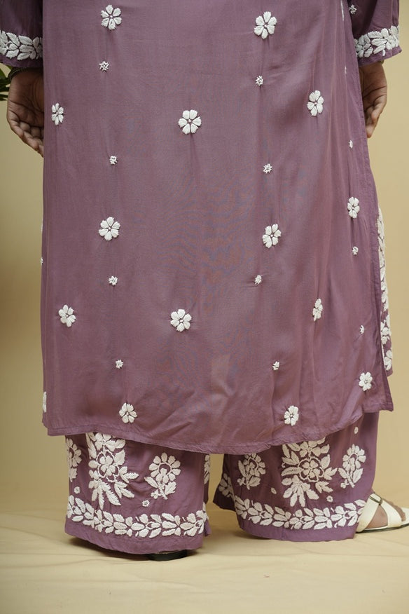 Aisha 3D Chikankari Kurta Plazzo Set