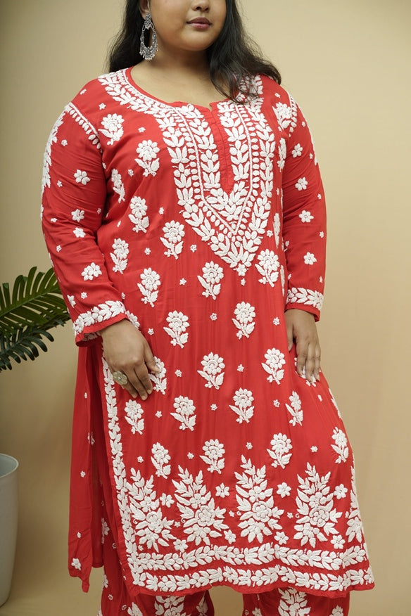 Aisha 3D Chikankari Kurta Plazzo Set