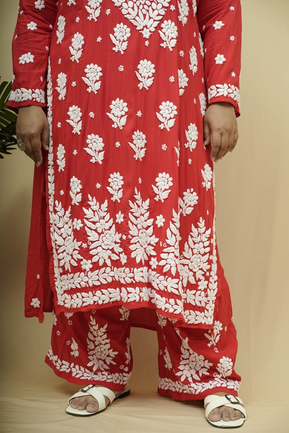 Aisha 3D Chikankari Kurta Plazzo Set