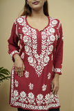 Raina Rayon Chikankari Short Kurti