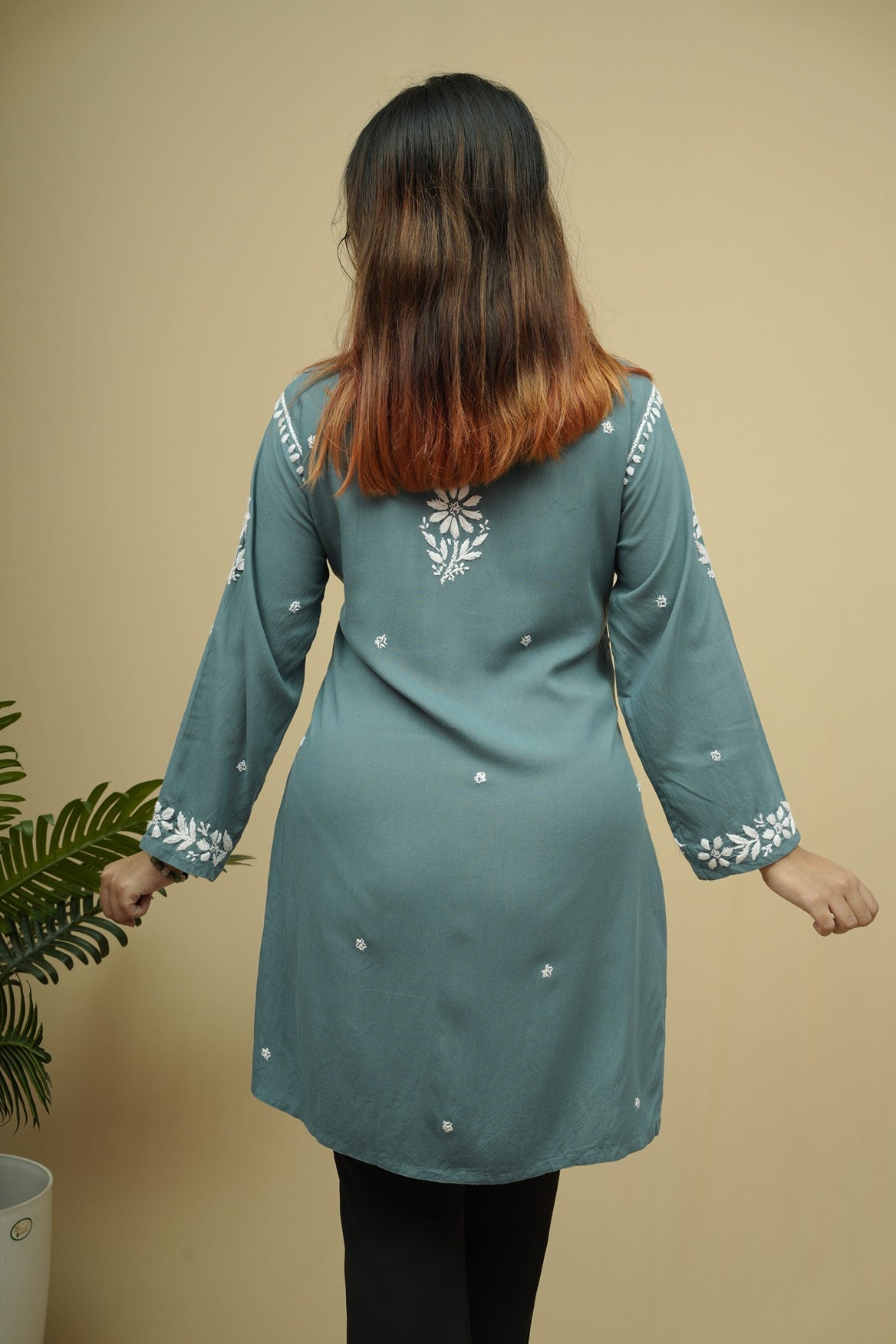 Raina Rayon Chikankari Short Kurti