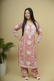 Roshni Modal 3D Chikankari Kurta Pant Set
