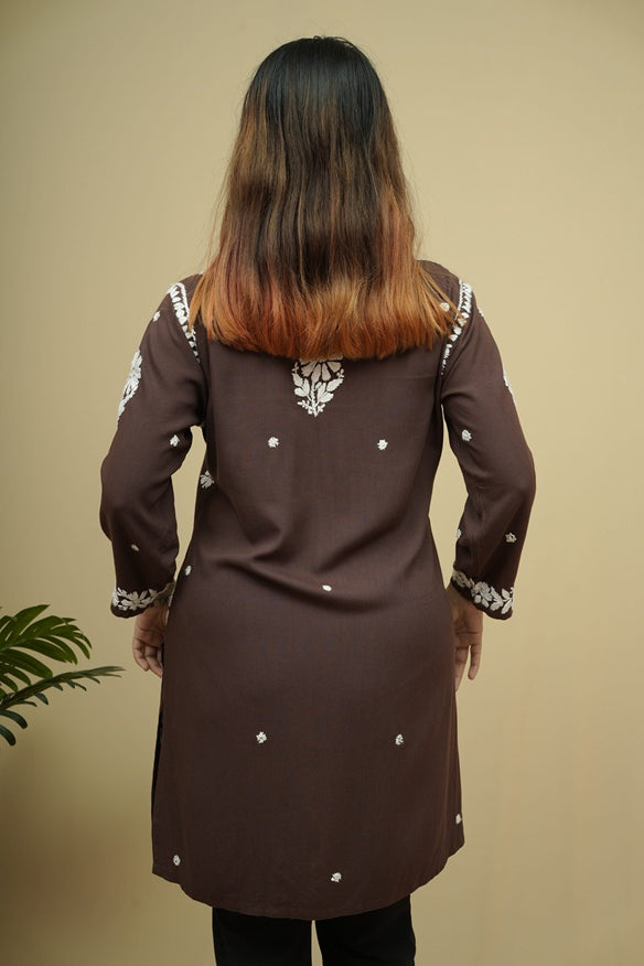 Raina Rayon Chikankari Short Kurti