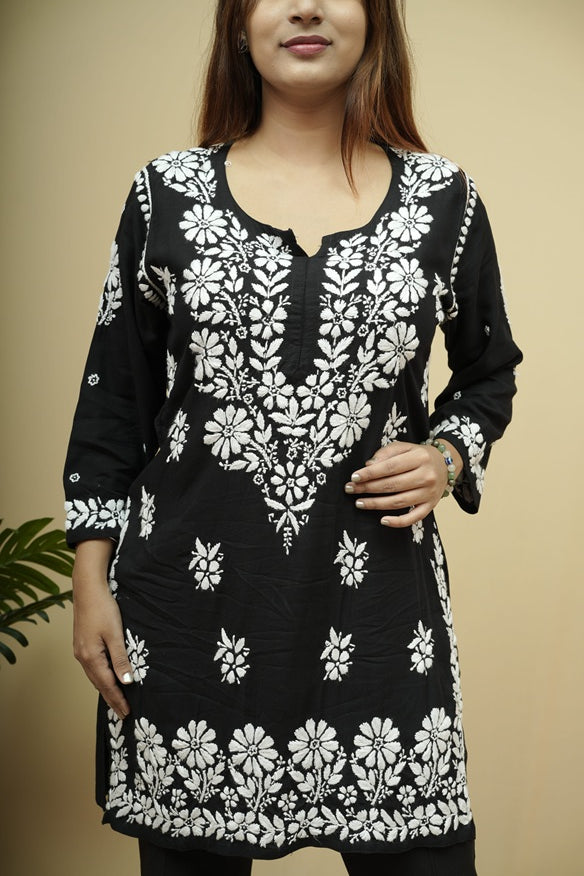 Raina Rayon Chikankari Short Kurti