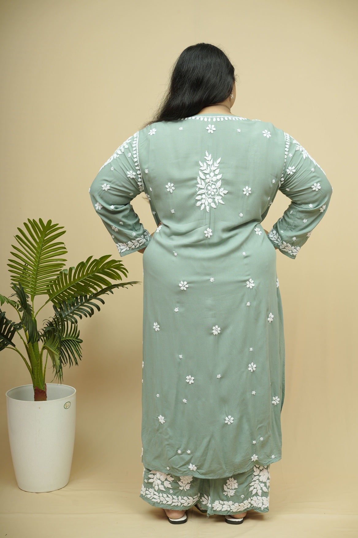 Aisha 3D Chikankari Kurta Plazzo Set