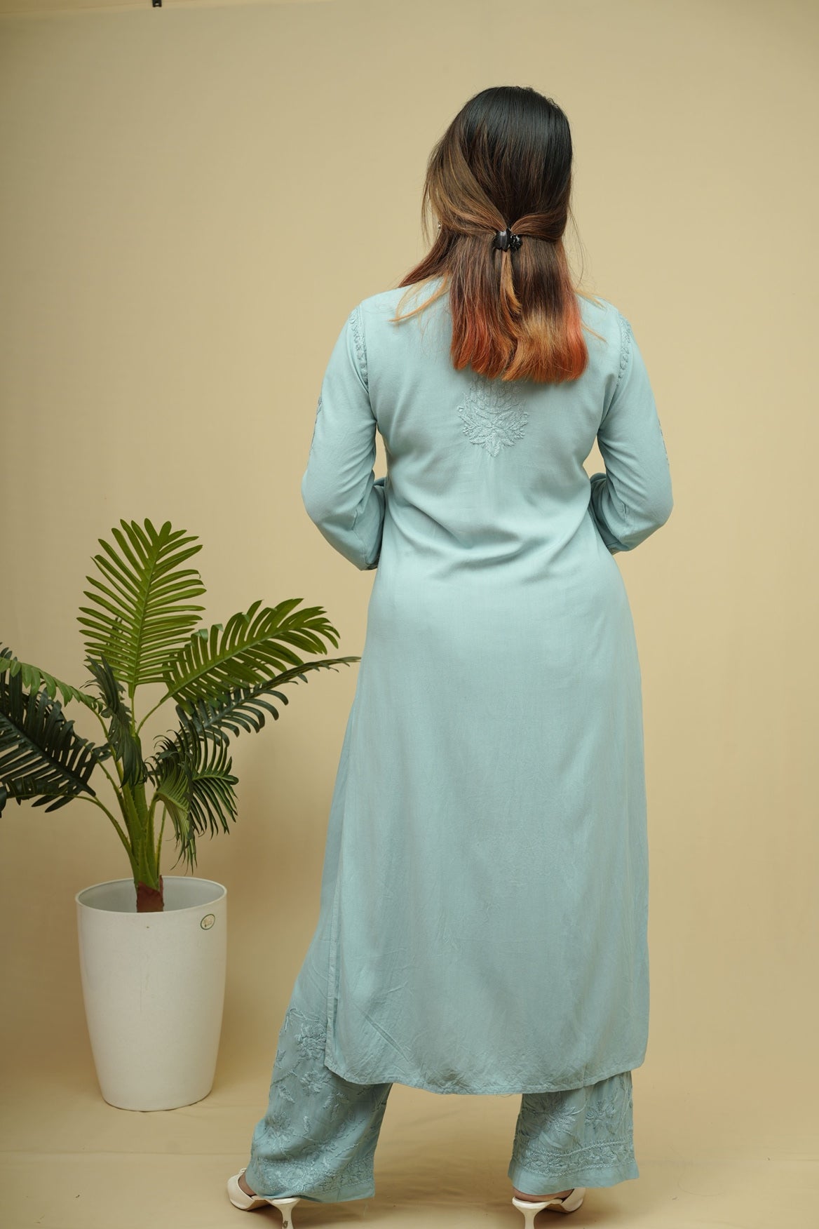 Mira Rayon 3D Chikankari Kurta Pant Set