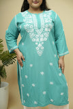 Vasudha Rayon Chikankari Long Kurta