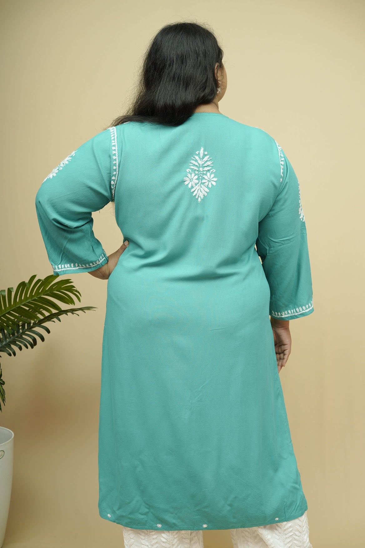 Vasudha Rayon Chikankari Long Kurta