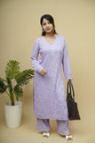 Mira Rayon 3D Chikankari Kurta Pant Set