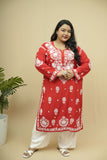 Plus Size Rayon Chikankari Kurta