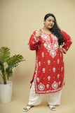Plus Size Rayon Chikankari Kurta