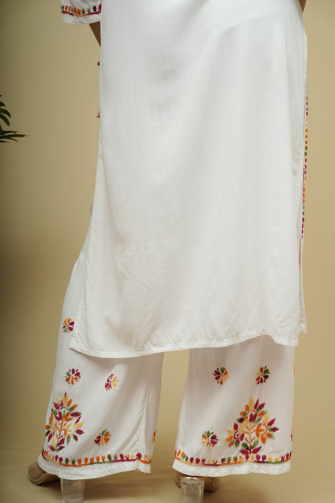 Mehira Rayon Chikankari Kurta Plazzo Set