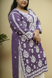 Saba 3D Chikankari Long Kurta - Modal
