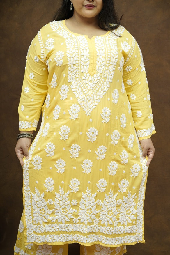 Aisha 3D Chikankari Kurta Plazzo Set