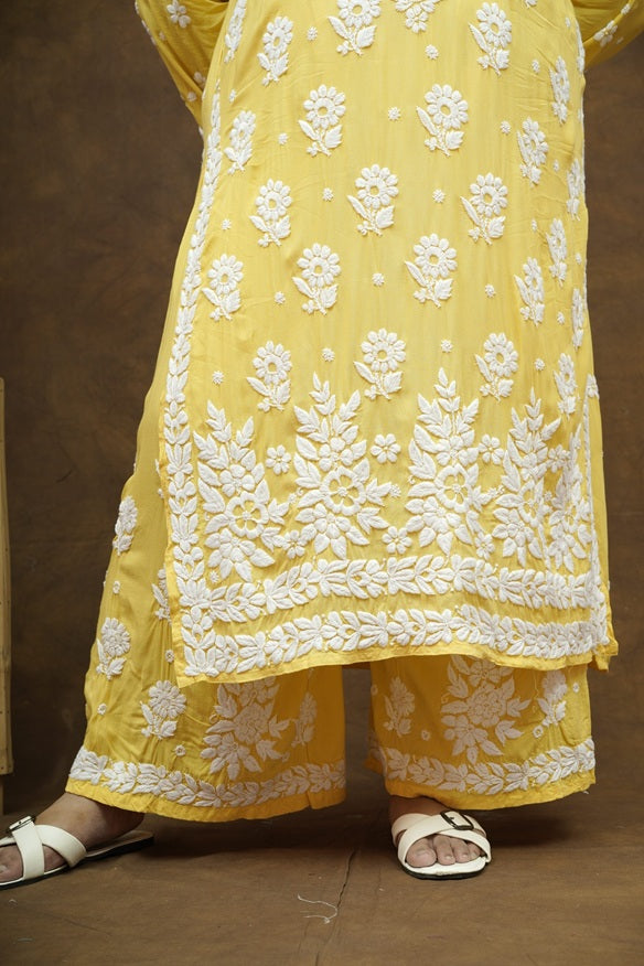 Aisha 3D Chikankari Kurta Plazzo Set