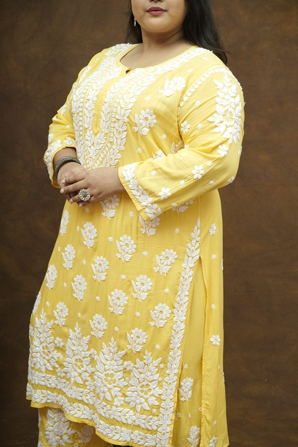 Aisha 3D Chikankari Kurta Plazzo Set