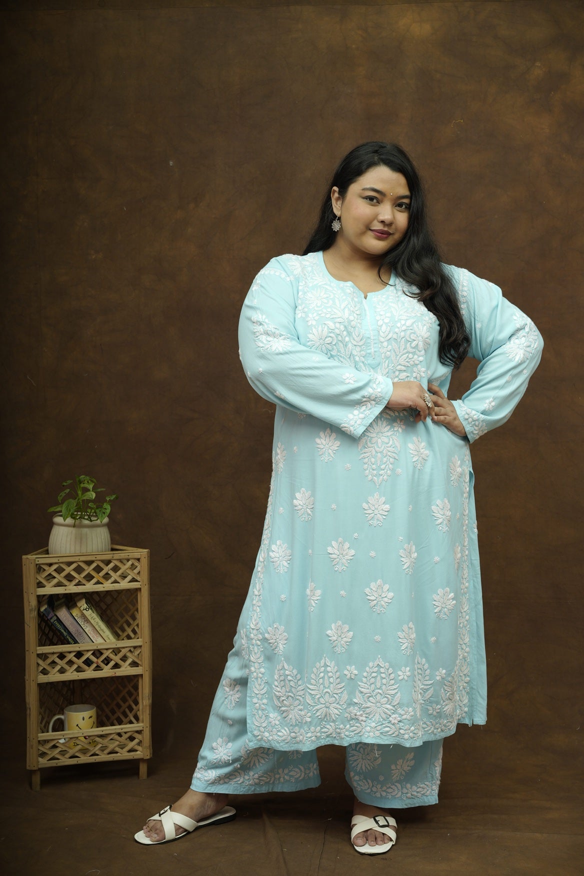 Rayon Chikankari Kurta-Plazzo Set