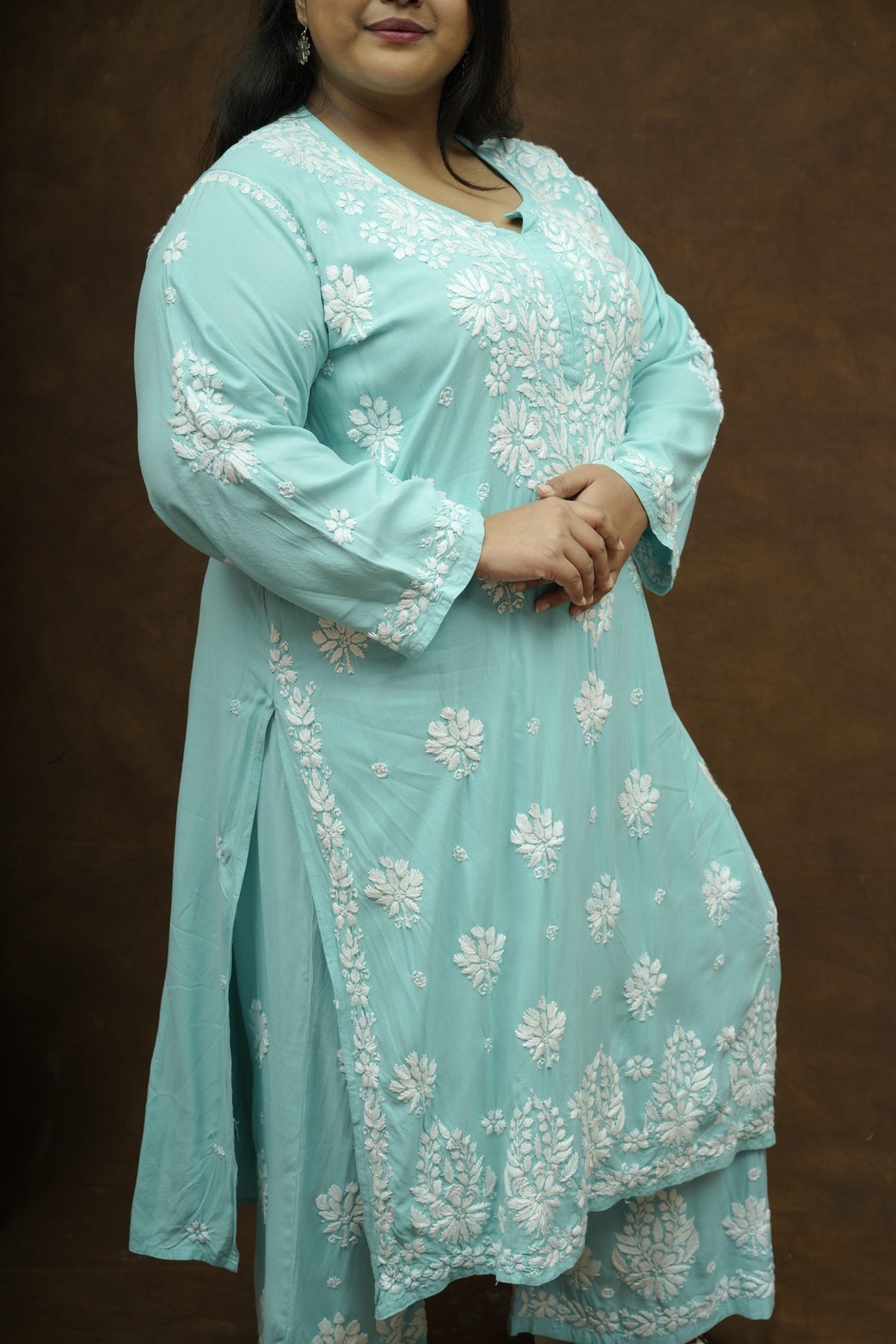 Rayon Chikankari Kurta-Plazzo Set
