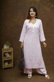 Mehza Rayon Chikankari Kurta Pant Set