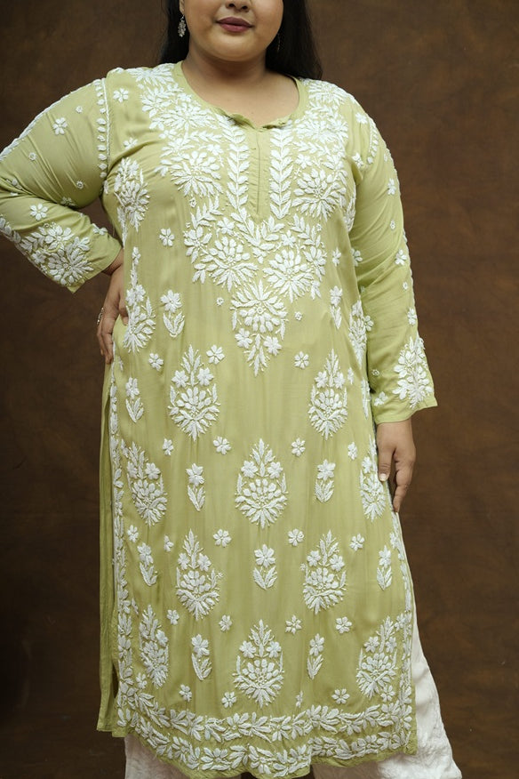 Saba 3D Chikankari Long Kurta - Modal