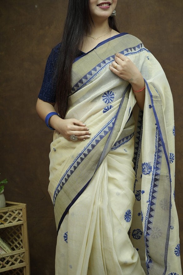 Suhana Nalli Silk Chikankari Saree