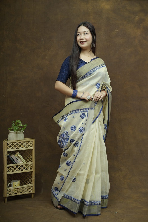 Suhana Nalli Silk Chikankari Saree