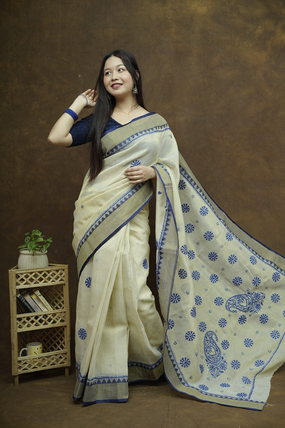 Suhana Nalli Silk Chikankari Saree