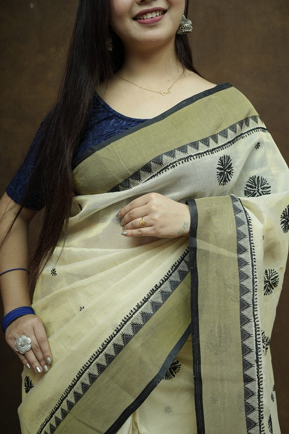 Suhana Nalli Silk Chikankari Saree