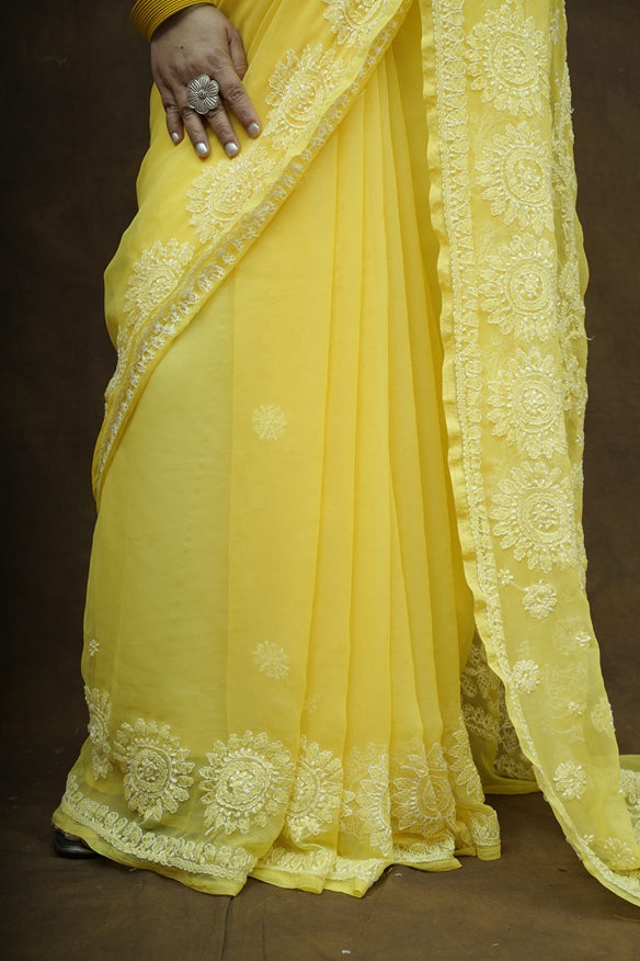 Sanya Suraj Chikankari Saree