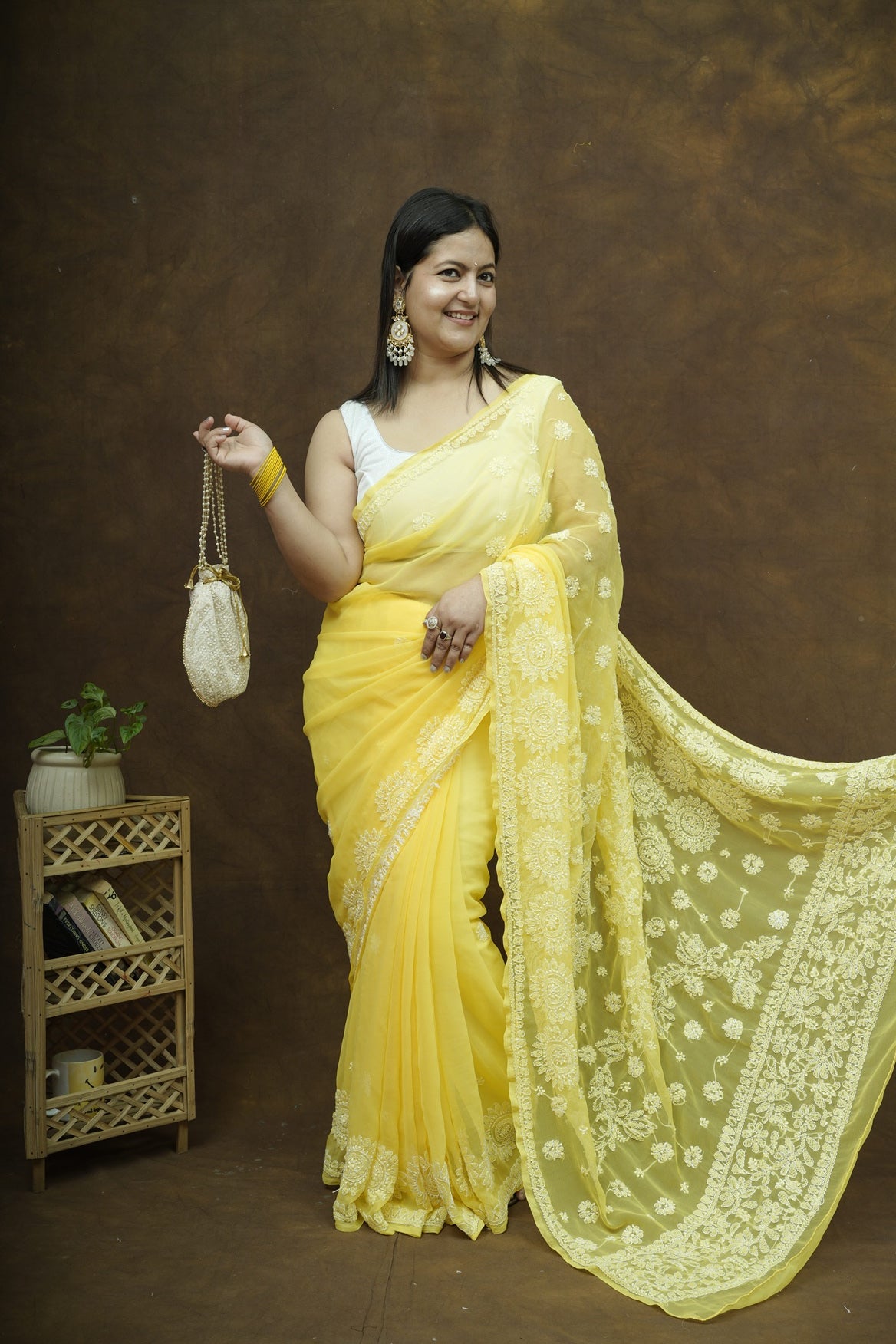 Sanya Suraj Chikankari Saree